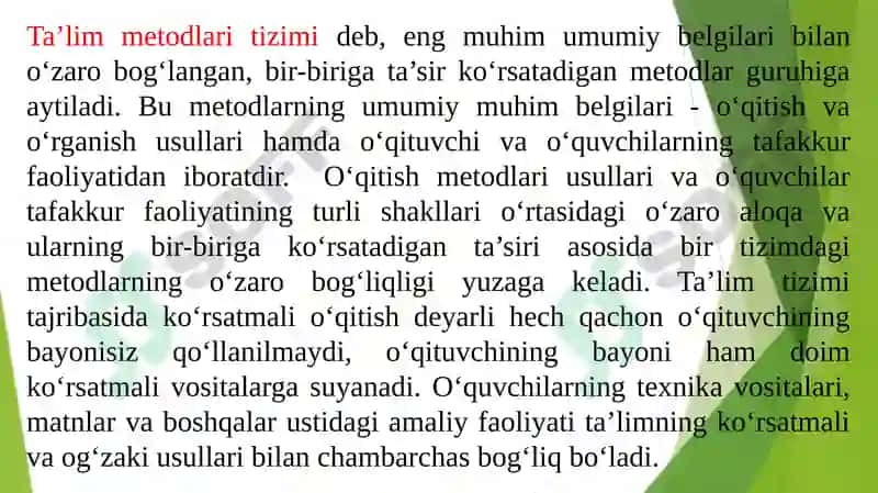 Tarixo‘qitishning metodlari va ularning klassifikatsiyasi 7