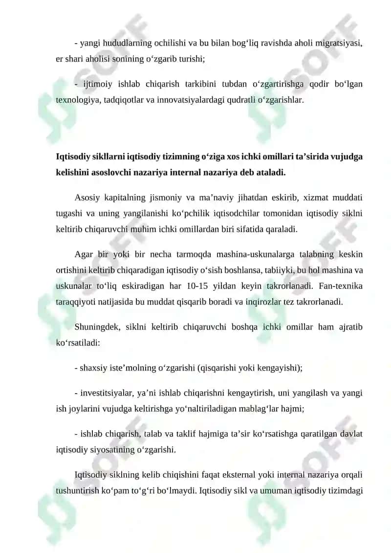 Makroiqtisodiy beqarorlik va iqtisodiyotning siklliligi 7