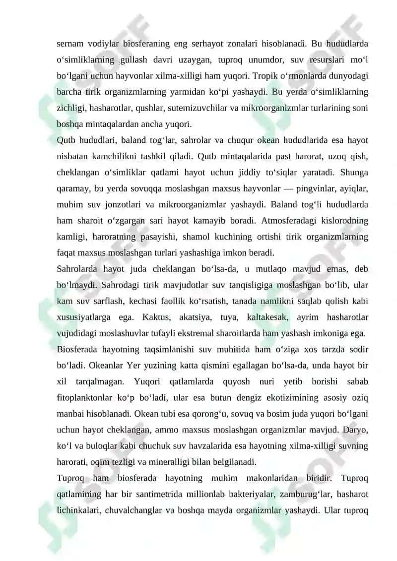 Biosfera tuzilishi va vazifasi 7