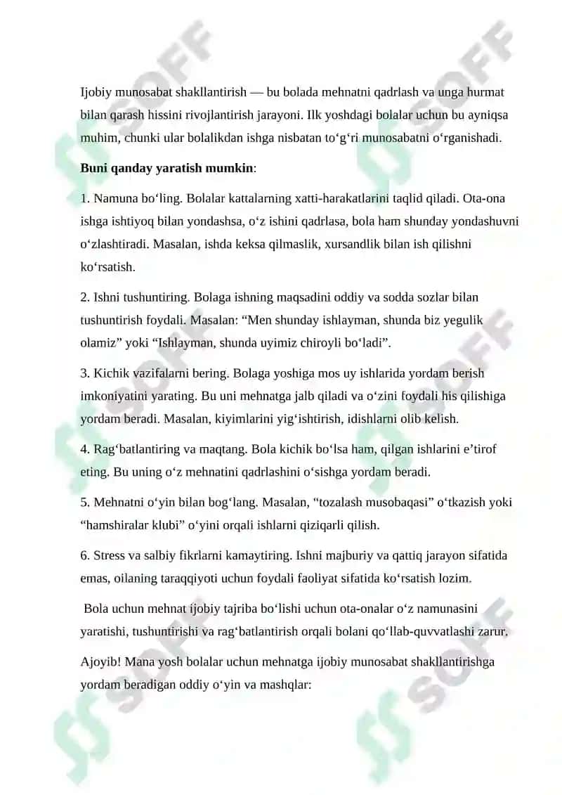Ilk yoshdgi bolalarni kattalar mehnatiga munosabati 7