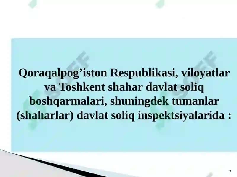 Davlat soliq xizmati organlarining roli 7