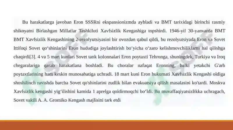 Eron davlatining diplomatik aloqalari 1945-1991-yillar 7