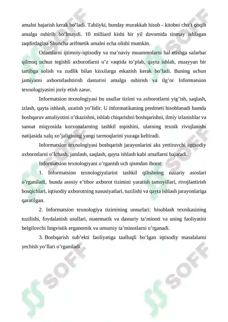 IQTISODIYOTDA AXBOROT TEXNOLOGIYALARI O’QUV QO’LLANMA 7