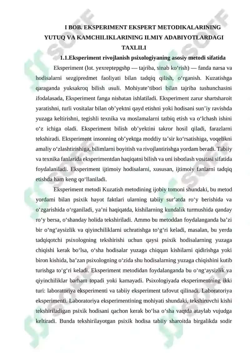 Eksperiment ekspert metodikalarining yutuq va kamchiliklari 7