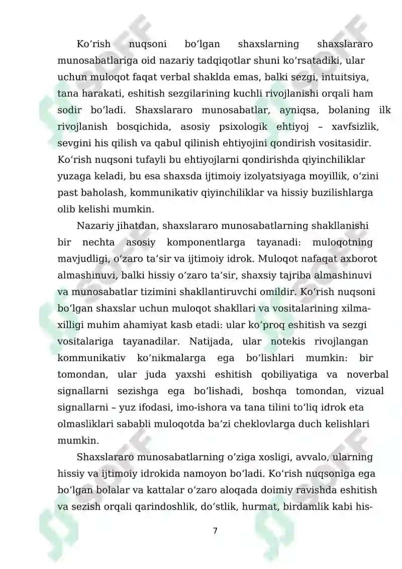 KO‘RISH NUQSONLARIDA SHAX VA SHAXSLARARO MUNOSABATLAR. 7