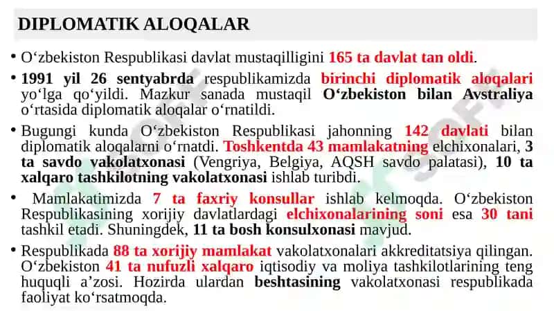O`ZBEKISTON VA JAHON HAMJAMIYATI. 7