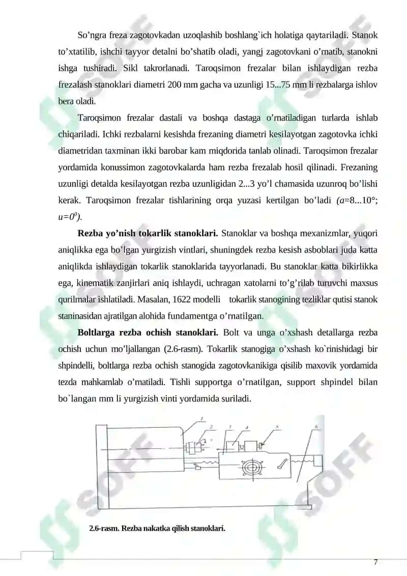 Rezba xosil qiluvchi asboblarning har xil ko`rinishlari va asosiy konstruktiv elementlari 7