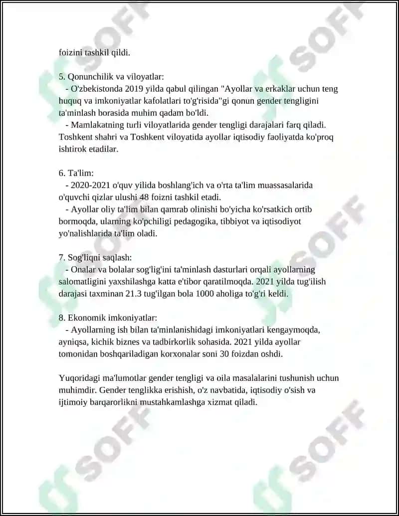 Oila va Gender Munosabatlari Tarixi 7