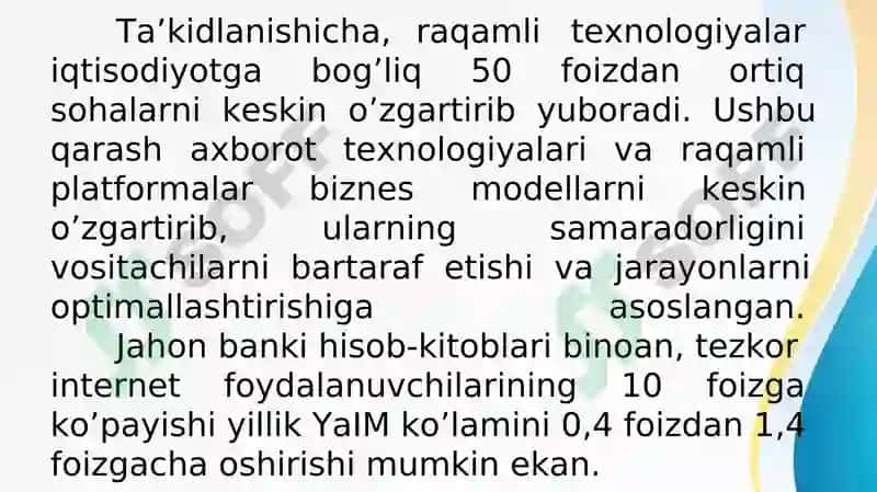 Raqamli iqtisodiyot va iqtisodiy o'sish 7