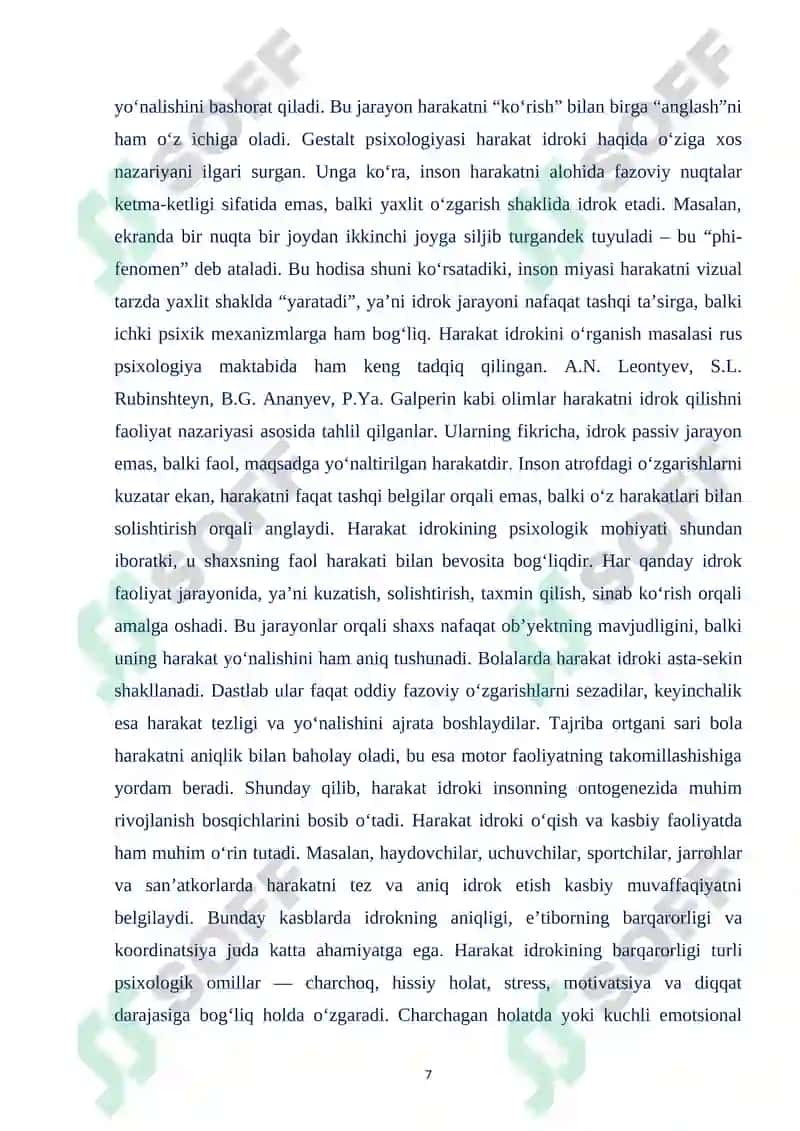 “HARAKAT IDROKINI O’RGANISH METODIKASI” 7
