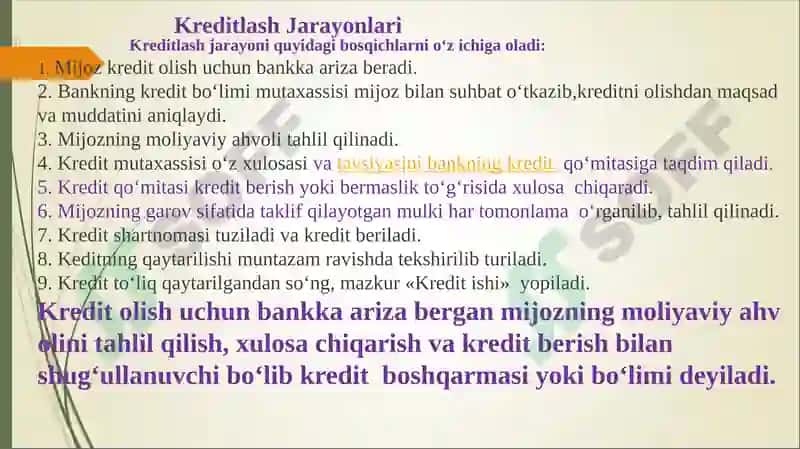 Tijorat banklarining kredit siyosati 7