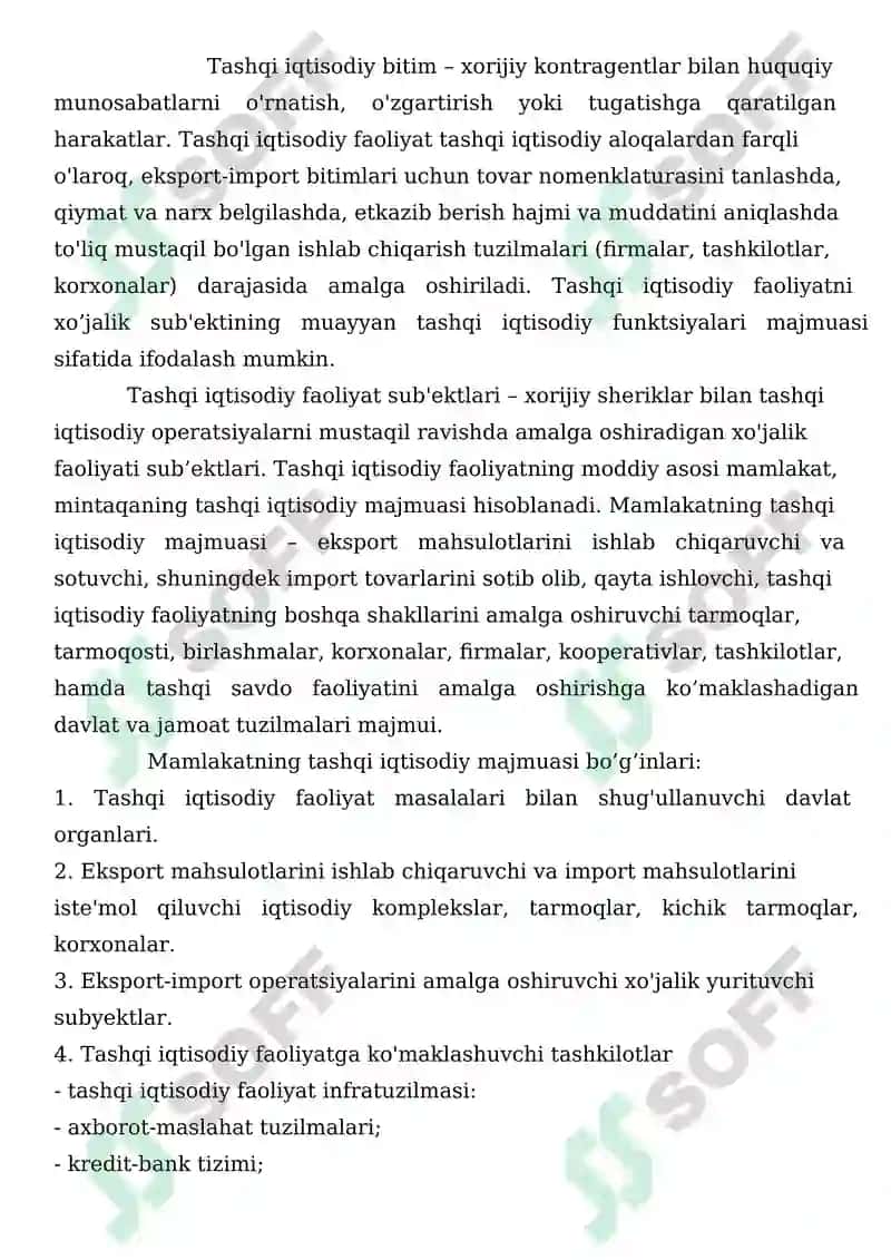 Tashqi iqtisodiy faoliyat turlari va banklar 7