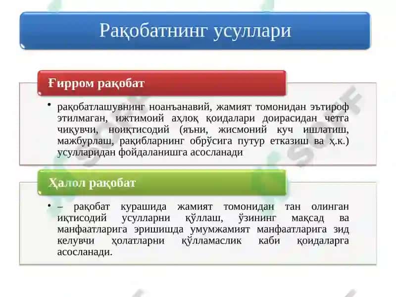 Рақобатнинг маънавий асослари 7