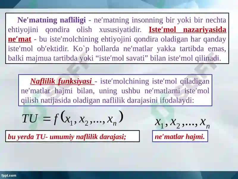 ISTE’MOLCHI TANLOVI NAZARIYASI 7