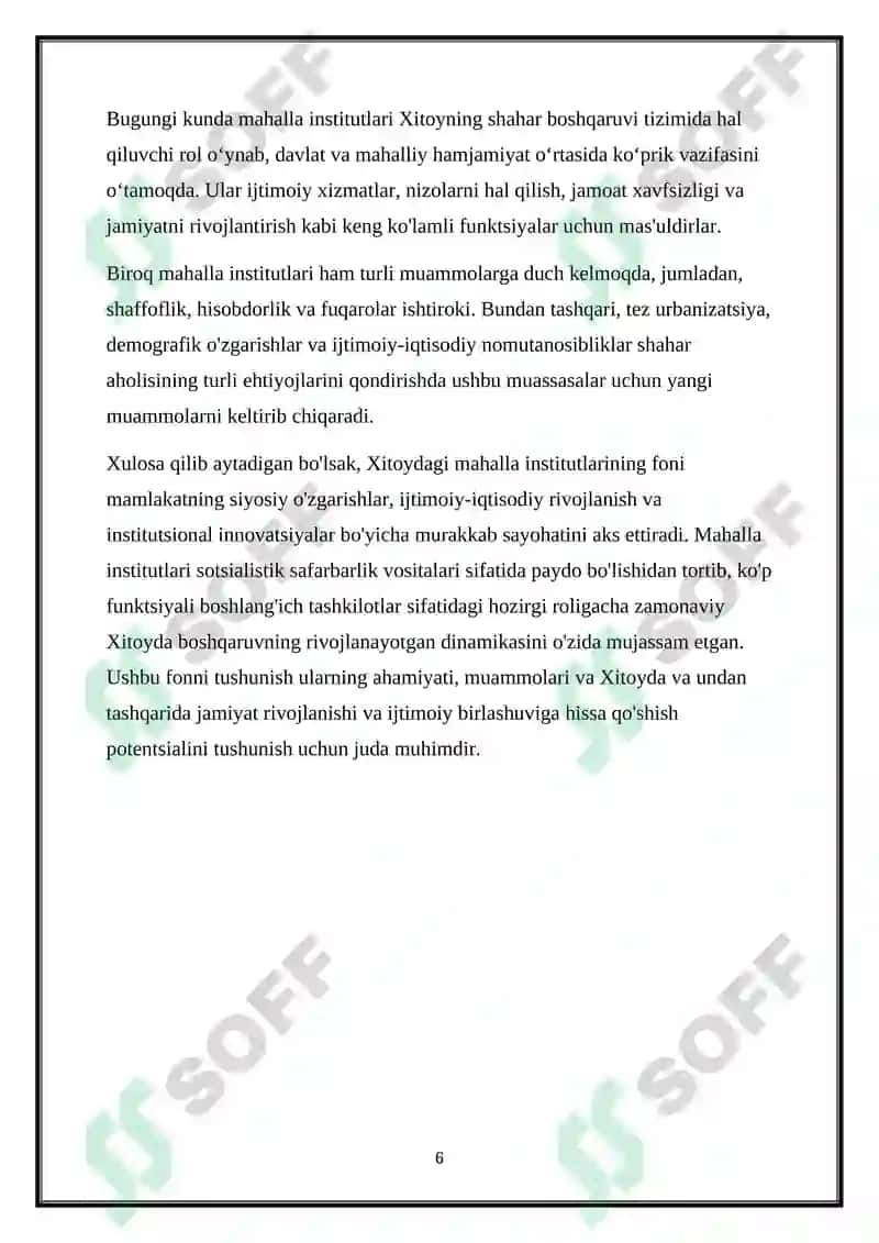 Xitoydagi Mahalla institutlari haqida maʼlumot 7