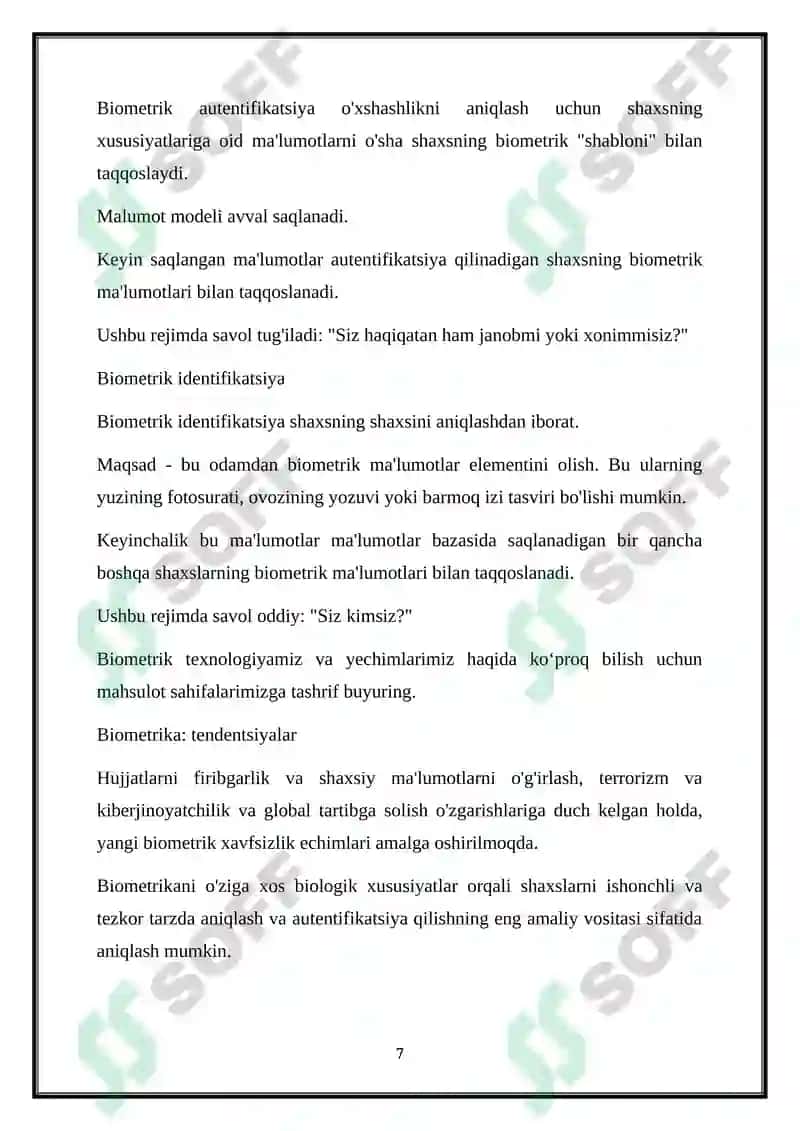 Shaxsni Identifikatsiyalashning Biometrik Vositalari 7