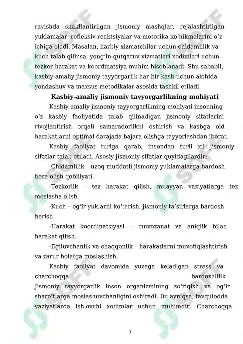 KASBIY-AMALIY JISMONIY TAYYORGARLIK 7