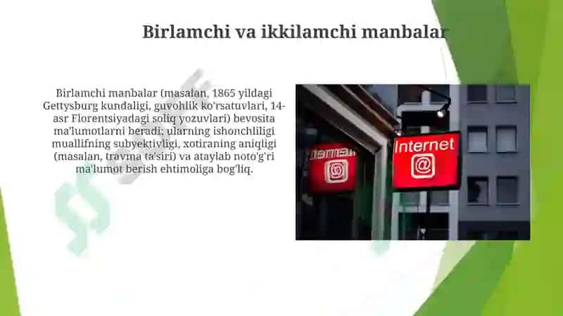 Axborot turlari va ishonchliligi 7