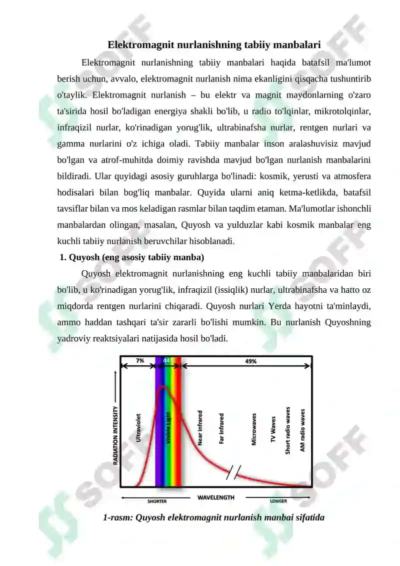 Elektromagnit nurlanishning tabiiy va antropogen manbalari 7