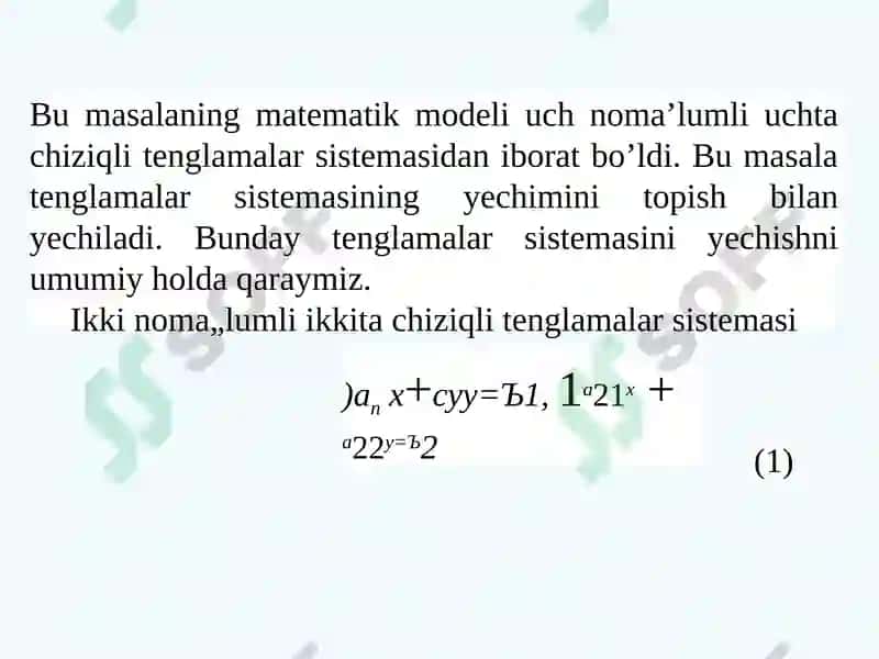 Chiziqli tenglamalar sistemasi 7
