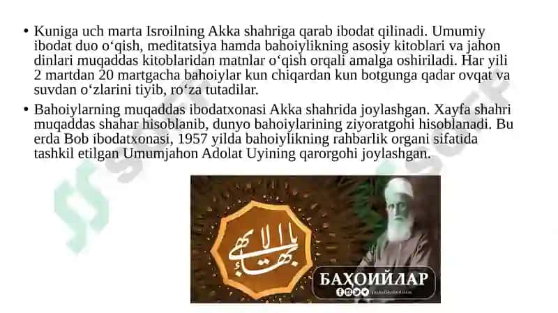 ZAMONAVIY DINIY HARAKATLAR VA SEKTALAR 7