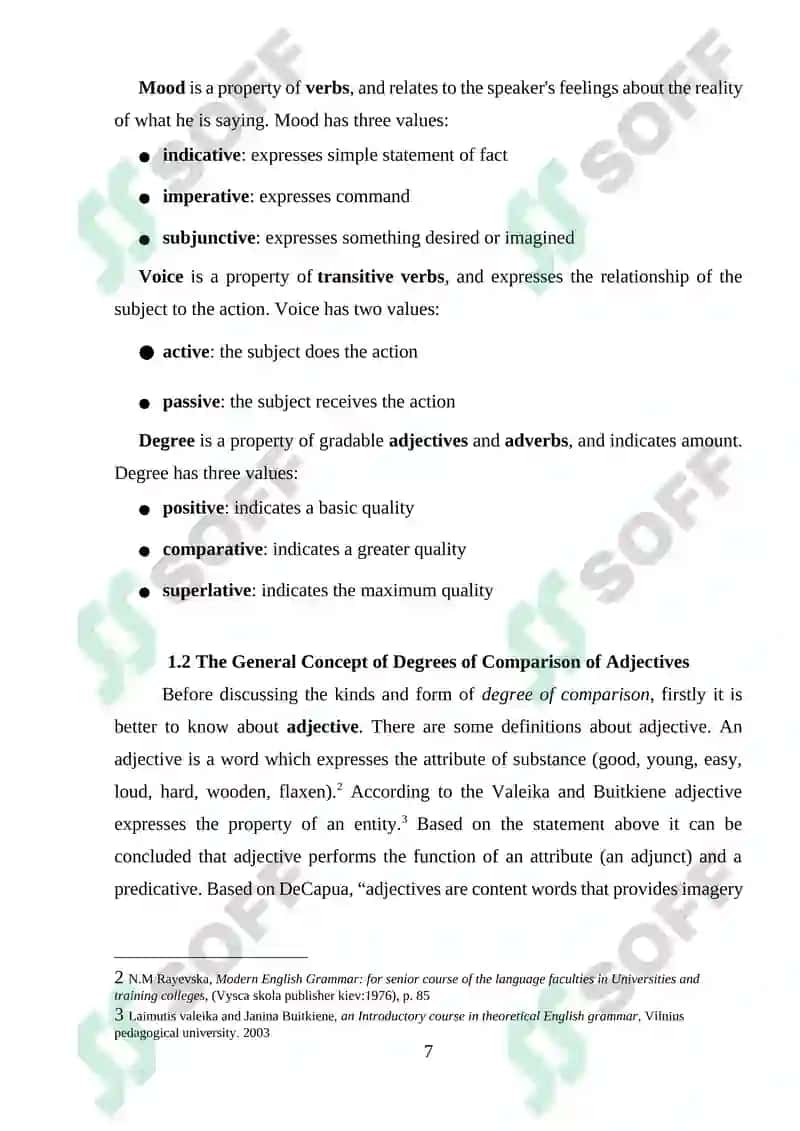 The Grammatical Category of Degrees of Comparison 7