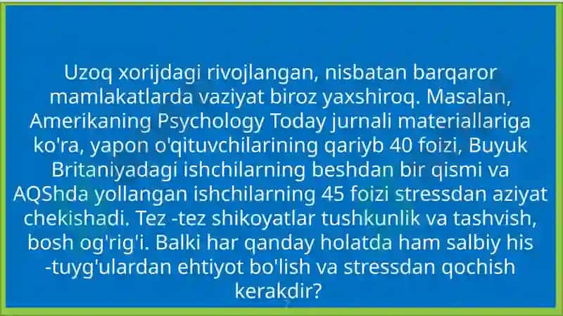 Stressnibartaraf etuvchiterninglar 7