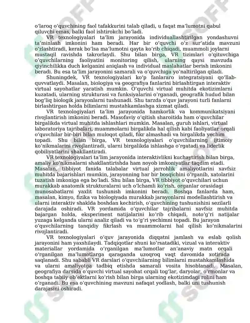 Virtual reallik (VR) texnologiyalari va ta’lim jarayonida qoʻllanilishi 7