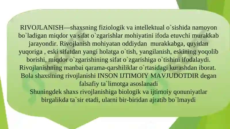 Rivojlanish psixologiyasi 7