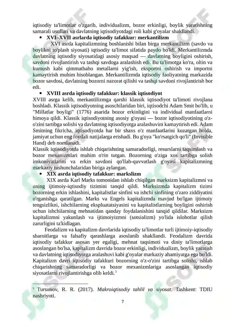 HOZIRGI ZAMON IQTISODIY TA’LIMOTLARINING ASOSIY YO’NALISHLARI 7