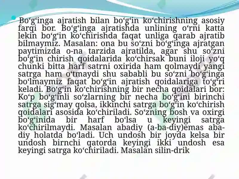Ochiq va yopiq bo'g'in xususiyatlari 7