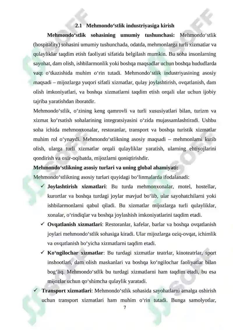 MEHMONDO‘STLIK INDUSTRIYASIDA JOYLASHTIRISH VOSITALARI 7