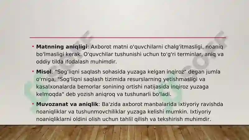 MEDIA VOSITALARIDA AXBOROTNING TAHLILI VA BAHOLASH 7