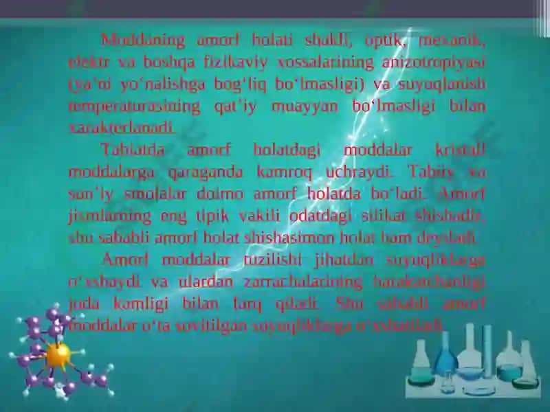 Moddalarning AGREGAT holatlari 7