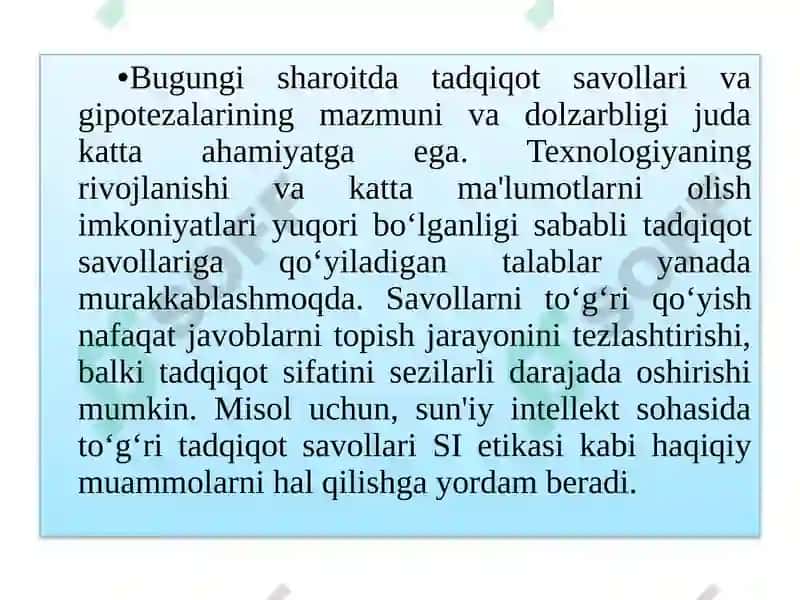 Tadqiqotsavollarivagipotezalarinishakllantirish 7