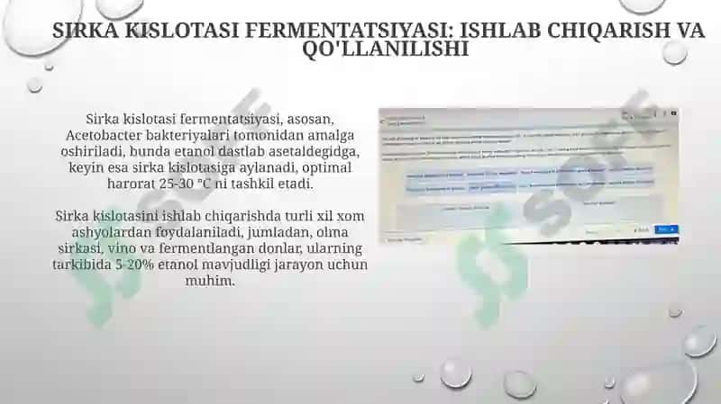 Glyukozaning bijg'ishidan olinadigan mahsulotlar 7
