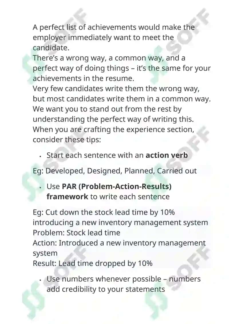 Resume Writing Guide 7
