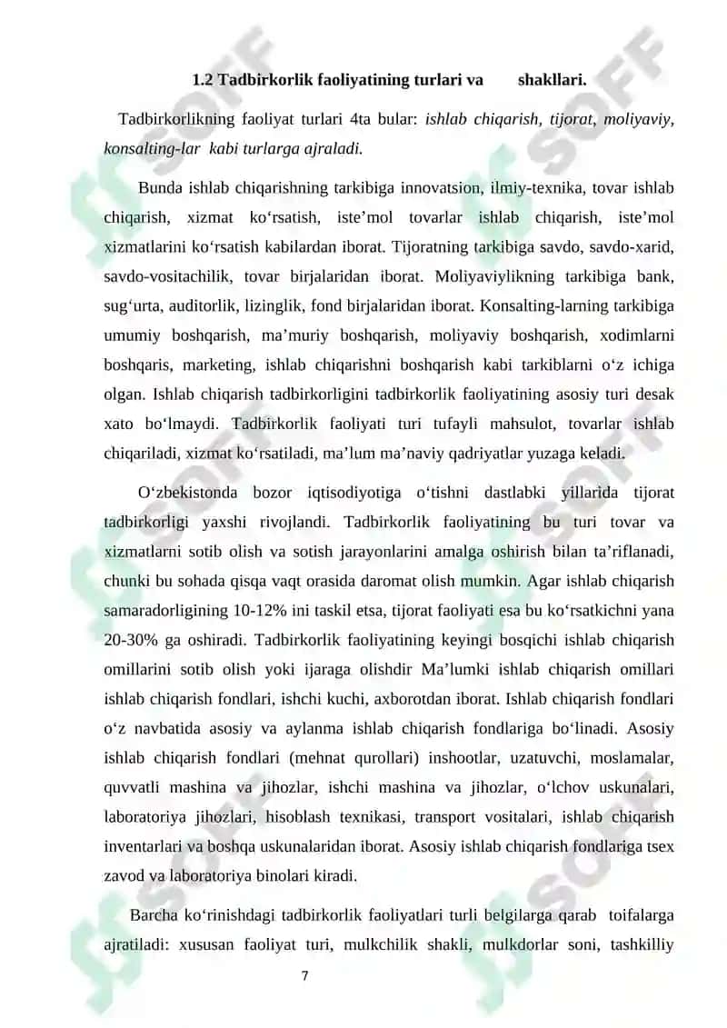 Kichik biznes va tadbirkorlik faoliyati 7
