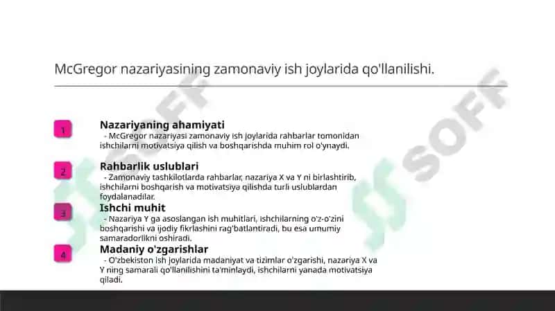 D Makgregorning X va Y nazariyasi 7