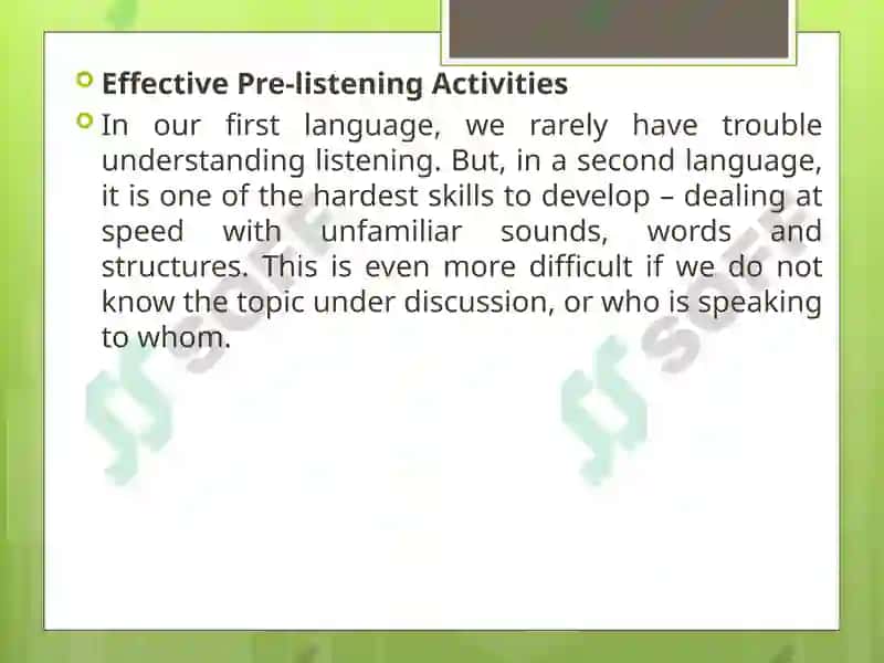 Teaching of Listening in English Classes 7
