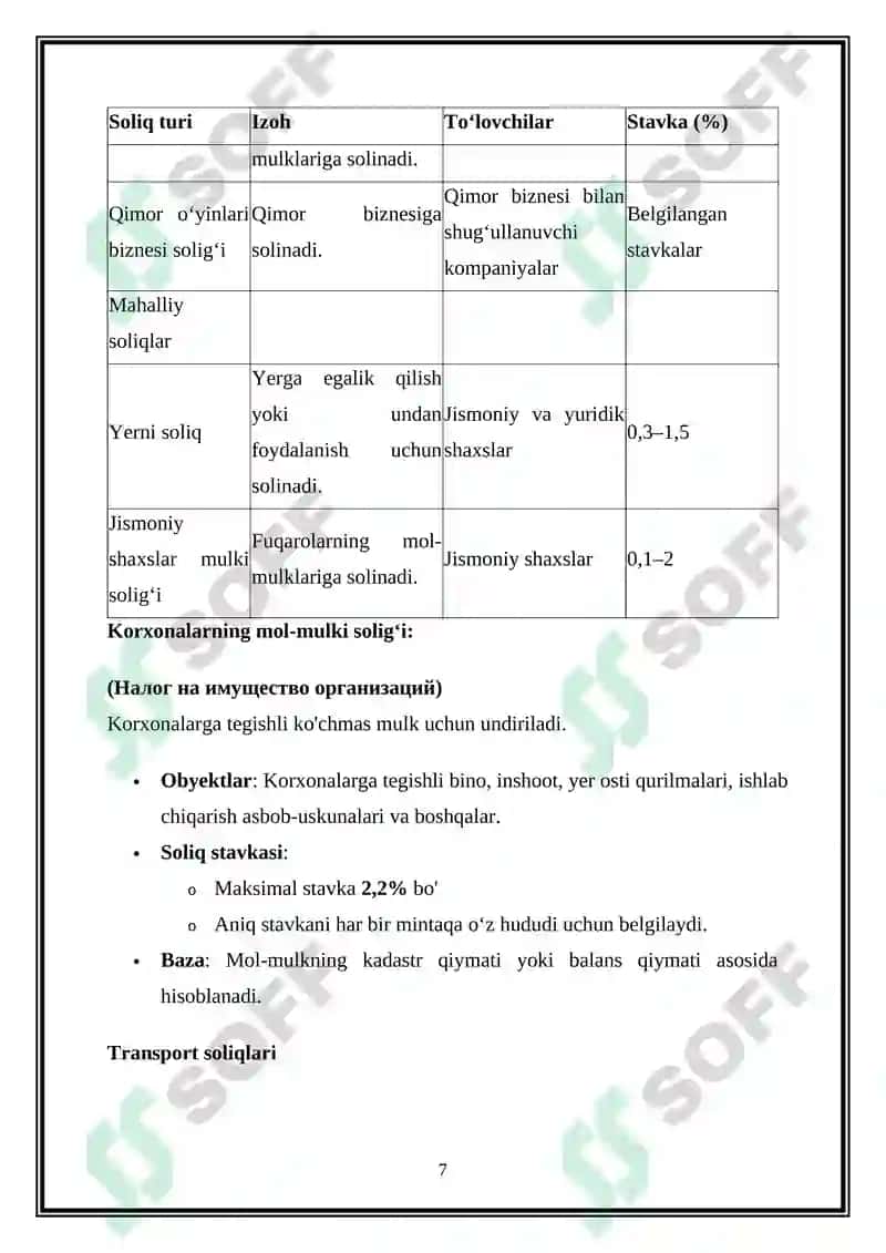 Federal Soliqlar 7