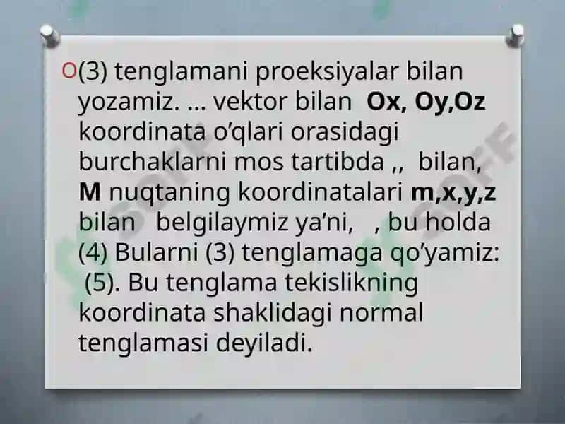 Fazoda to’g’ri chiziq tenglamalari 7