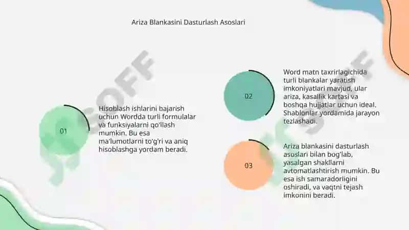 Word Matn Taxrirlagichining Blankalar yaratish 7
