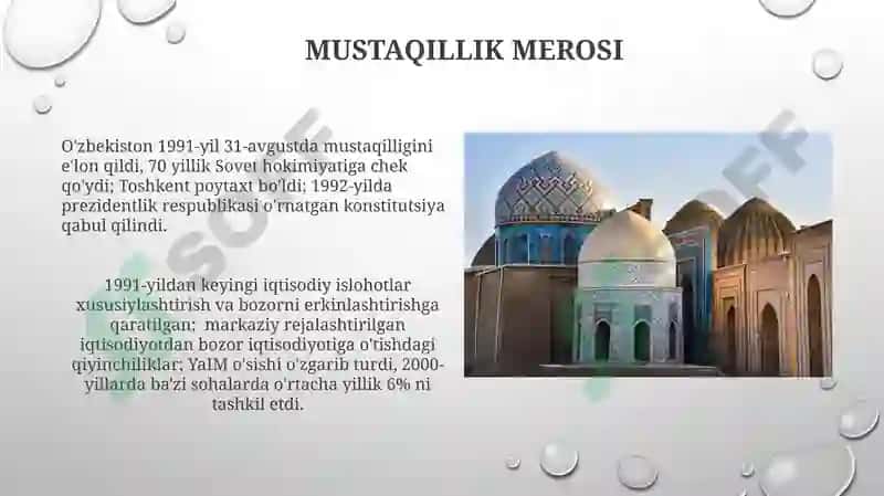 Mustaqil O'zbekiston Respublikasining tashkil topishi va uning ahamiyati 7