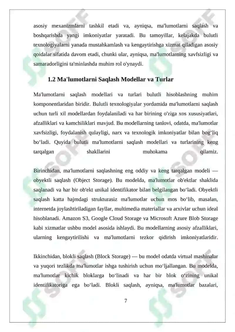 Bulutli hisoblash va ma'lumotlarni saqlash 7
