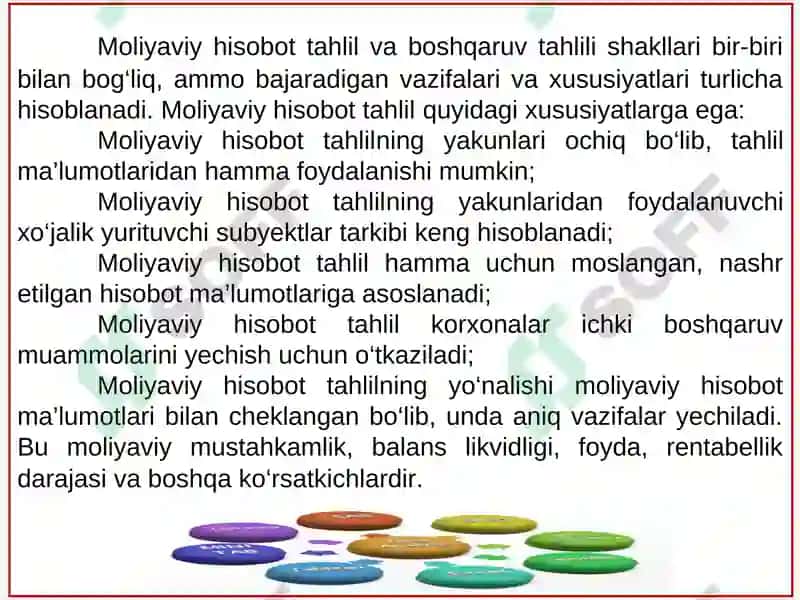 Moliyaviy hisobot tahlilining metodlari va usullari 7