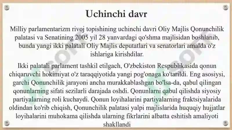O`zbekistonda demokratik, fuqarolik jamiyatining asoslarini o`rganish 7