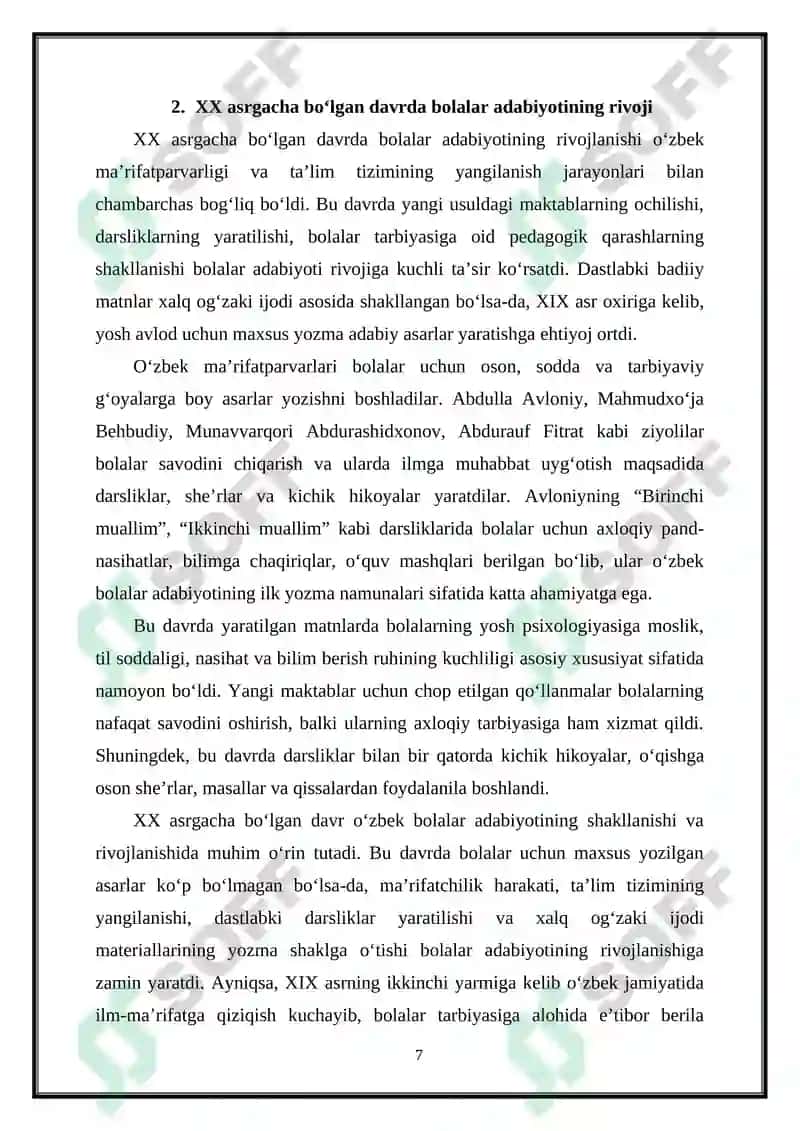 Bolalar adabiyotining rivojlanish bosqichlari 7