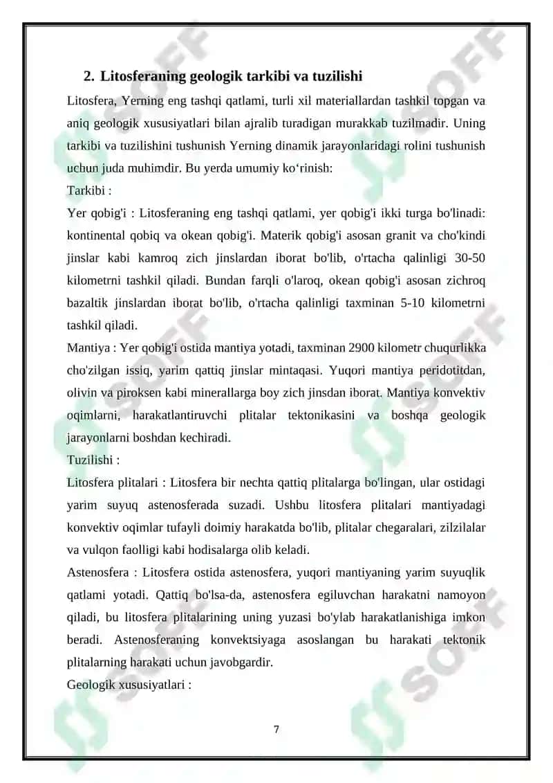 Litosferaning EKOLOGIK FUNKSIYASI 7