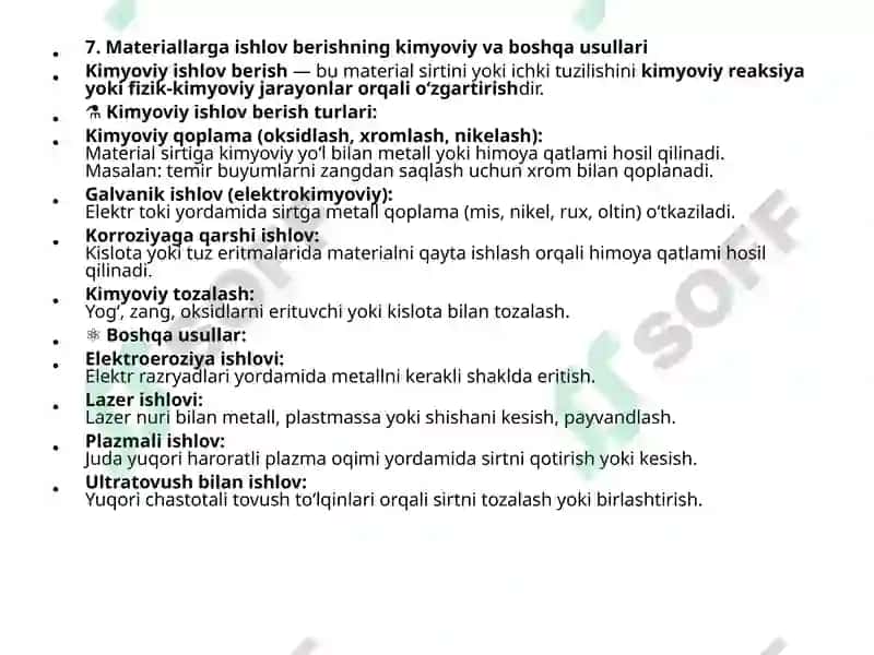 Materiallarning asosiy xossalari 7